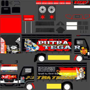 Livery BUSSID Truck Canter V2 Varian A Shipman Red in Black