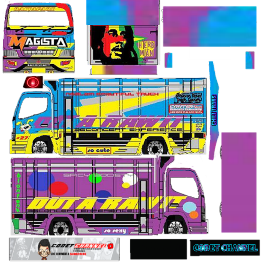 Livery BUSSID Truck Mitsubishi Fuso Canter by BMI Magista