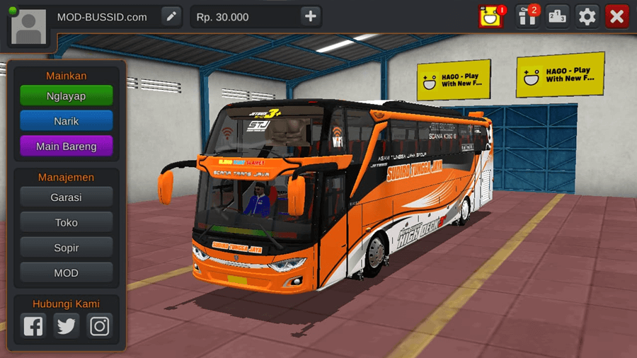 Download MOD BUSSID JB3+ SHD – Sudiro Tungga Jaya “Scania  