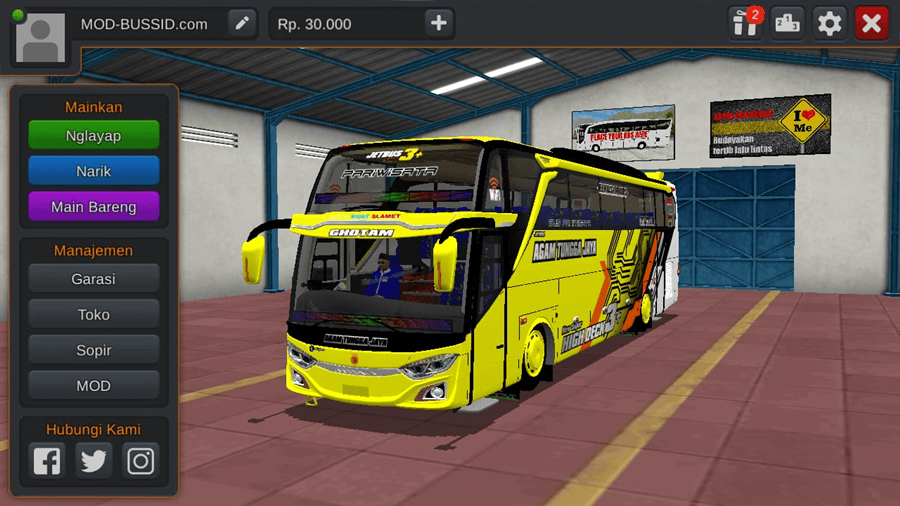 MOD BUSSID JB3+ SHD Hino RK8 260 New Facelift