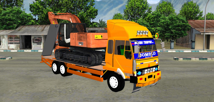 MOD BUSSID Truck Fuso Fighter Angkut Excavator