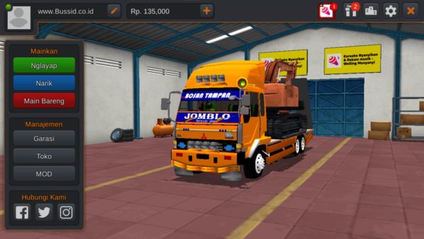 Truck Fuso Fighter Angkut Excavator