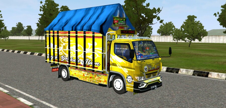 MOD BUSSID Truck Canter Black Team Gold