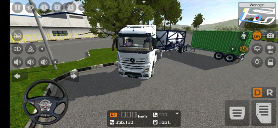 MOD BUSSID Truck Mercedes-Benz Actros Double Trailer