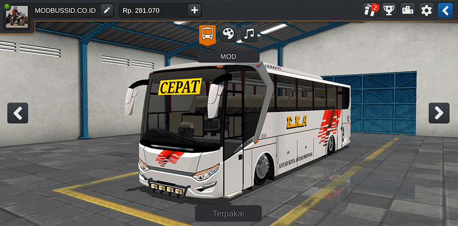Pilih Kendaraan Bus Simulator Indonesia
