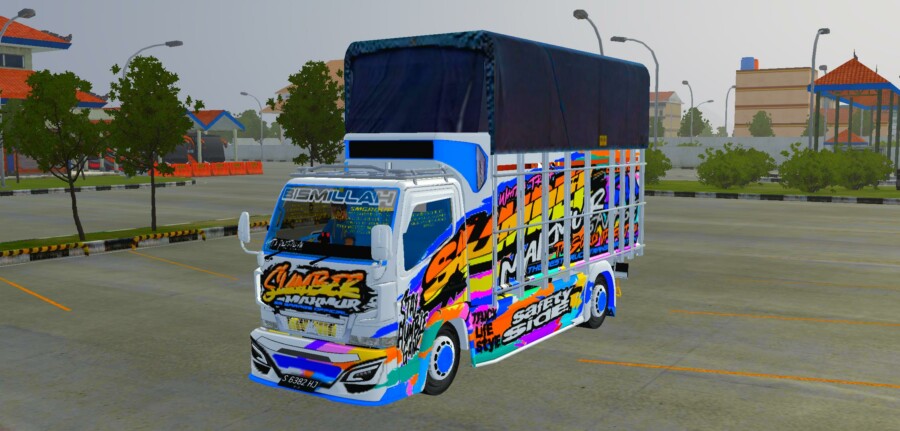 MOD BUSSID Truck Canter Custom 11 Terpal Krodong by Budesign