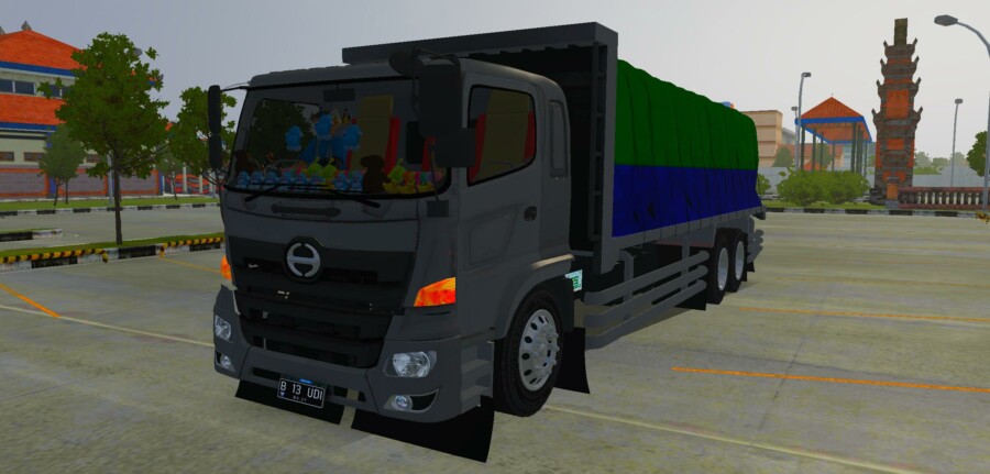 MOD BUSSID Truck Hino 500 Flatbed by Budesign
